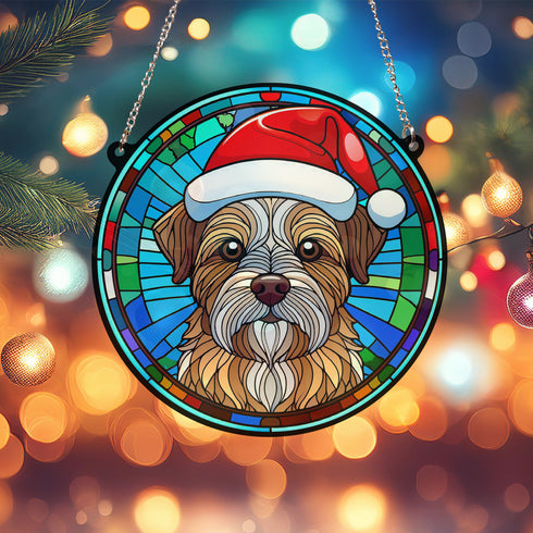 Border Terrier Christmas Suncatcher